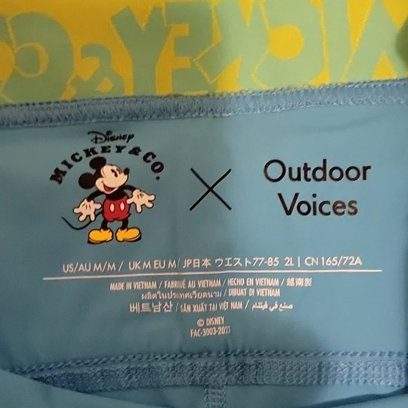 NWT: Outdoor Voices and Disney Mickey Mouse Snacks Shorts For Women